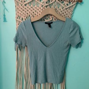 Light blue crop top
